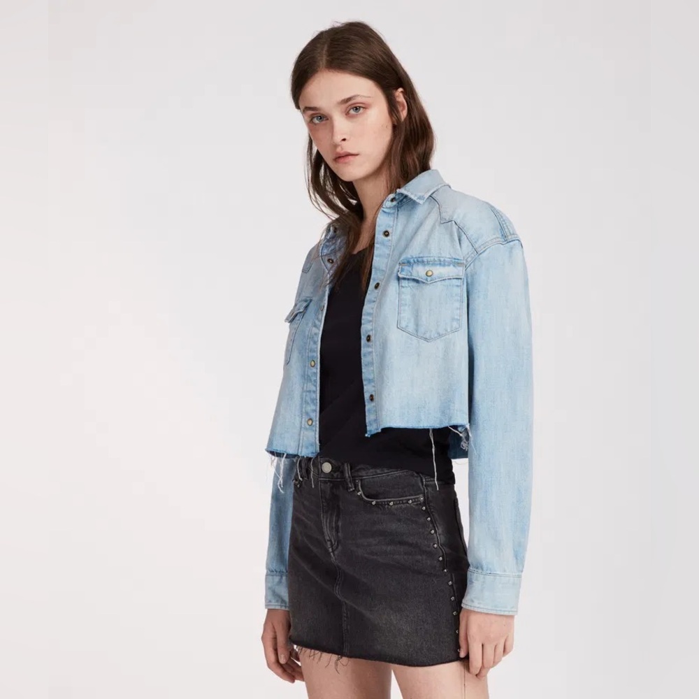 AllSaints Cropped Cannon Shirt - Picture 3 of 5